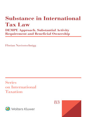 cover image of Substance in International Tax Law